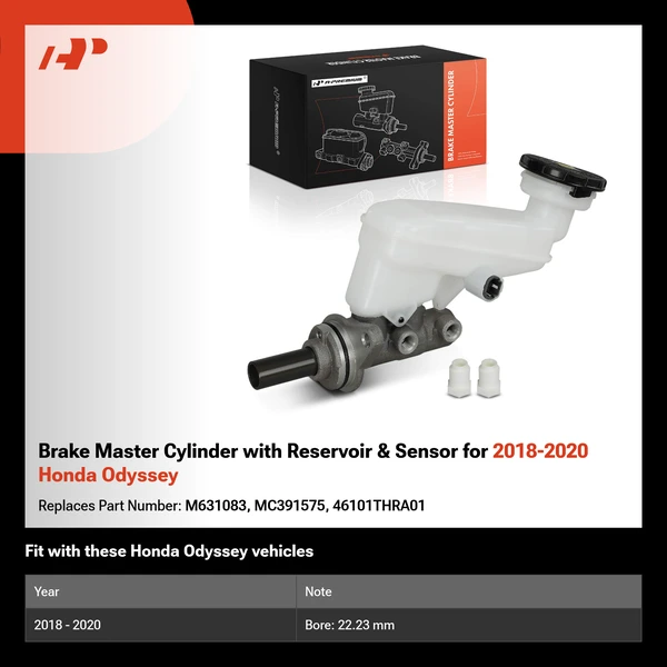 Brake Master Cylinder with Reservoir & Sensor for 2018-2020 Honda Odyssey