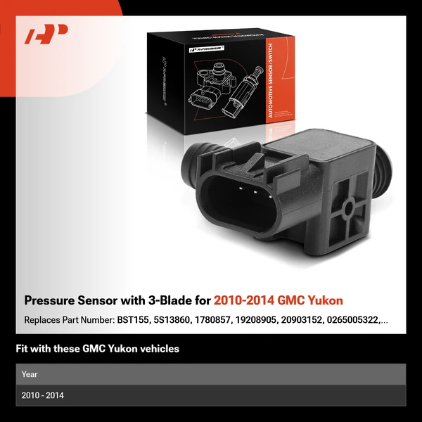 Pressure Sensor with 3-Blade for 2010-2014 GMC Yukon