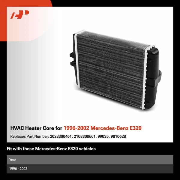 HVAC Heater Core for 1996-2002 Mercedes-Benz E320