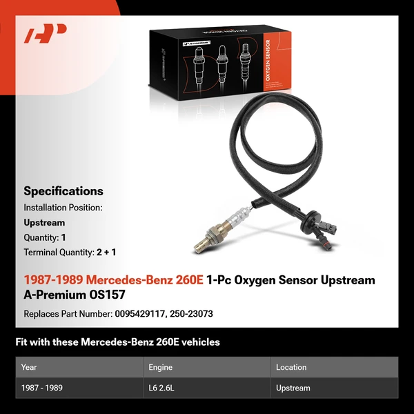 1987-1989 Mercedes-Benz 260E 1-Pc Oxygen Sensor Upstream A-Premium OS157