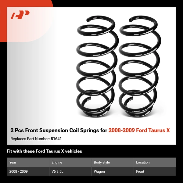 2 Pcs Front Suspension Coil Springs for 2008-2009 Ford Taurus X