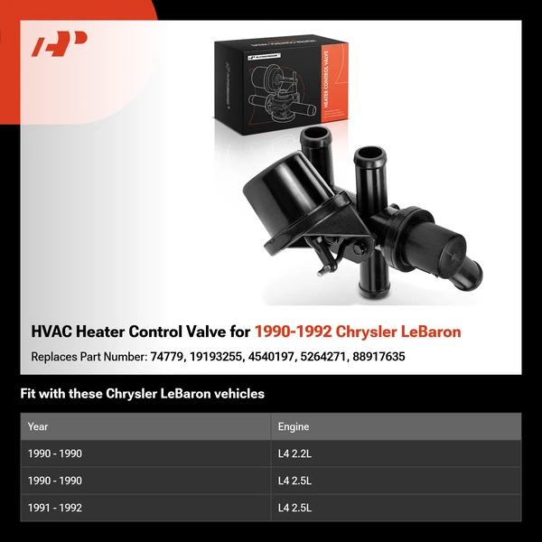 HVAC Heater Control Valve for 1990-1992 Chrysler LeBaron