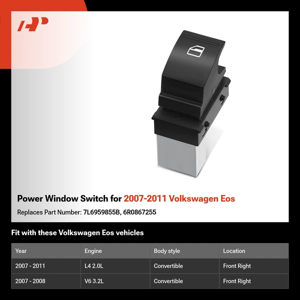 Power Window Switch for 2007-2011 Volkswagen Eos
