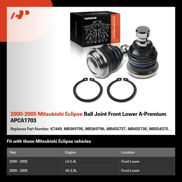 2000-2005 Mitsubishi Eclipse Ball Joint Front Lower A-Premium APCA1703