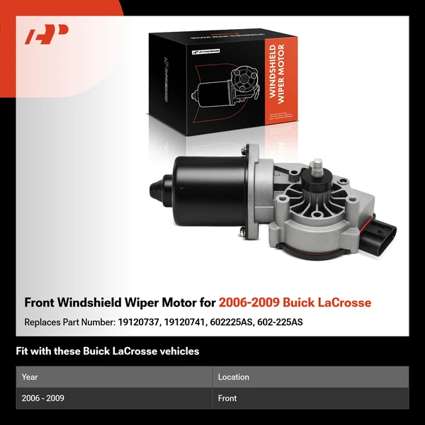 Front Windshield Wiper Motor for 2006-2009 Buick LaCrosse