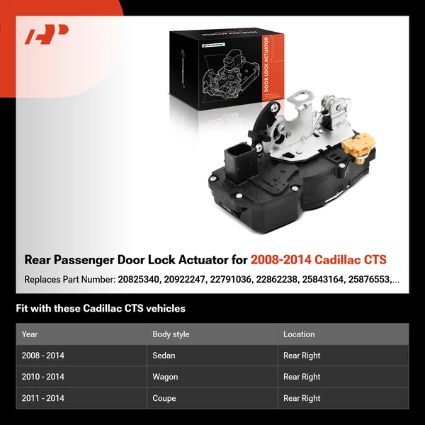 Rear Passenger Door Lock Actuator for 2008-2014 Cadillac CTS
