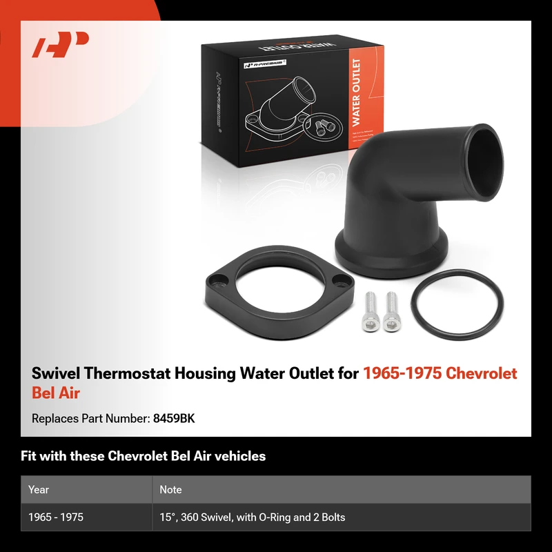 Swivel Thermostat Housing Water Outlet for 1965-1975 Chevrolet Bel Air