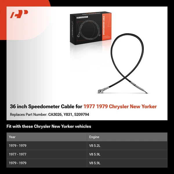 36 inch Speedometer Cable for 1977 1979 Chrysler New Yorker