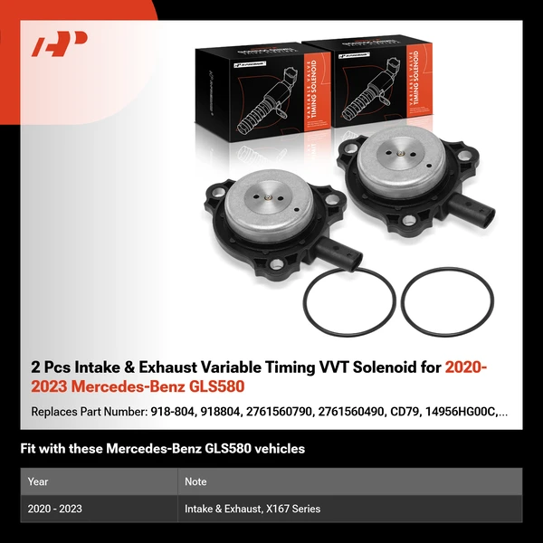 2 Pcs Intake & Exhaust Variable Timing VVT Solenoid for 2020-2023 Mercedes-Benz GLS580