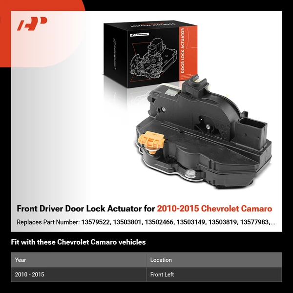 Front Driver Door Lock Actuator for 2010-2015 Chevrolet Camaro