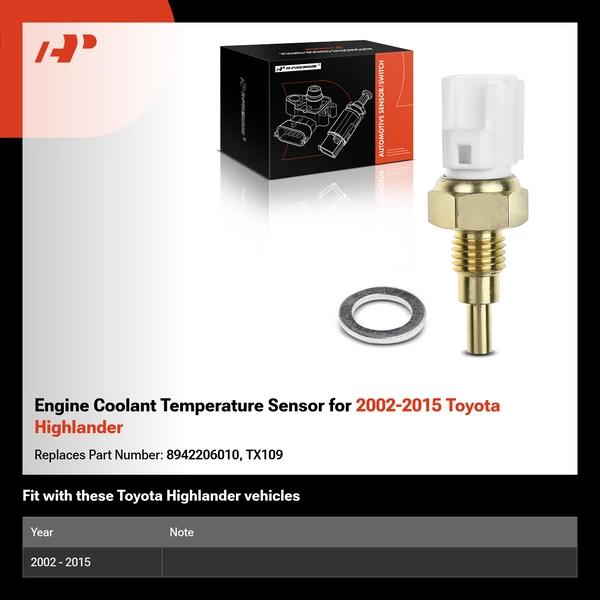 Engine Coolant Temperature Sensor for 2002-2015 Toyota Highlander