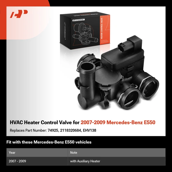 HVAC Heater Control Valve for 2007-2009 Mercedes-Benz E550