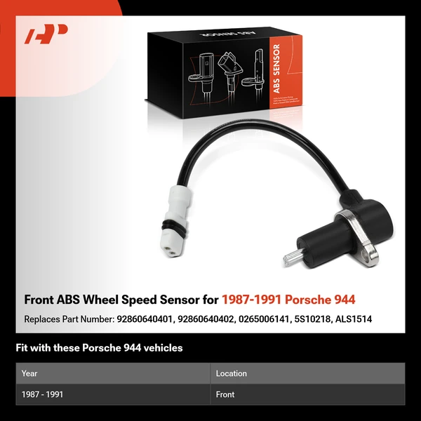 Front ABS Wheel Speed Sensor for 1987-1991 Porsche 944