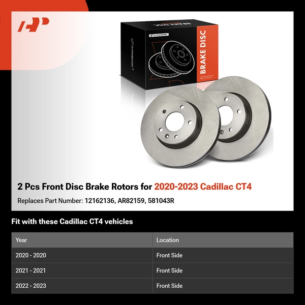 2 Pcs Front Disc Brake Rotors for 2020-2023 Cadillac CT4