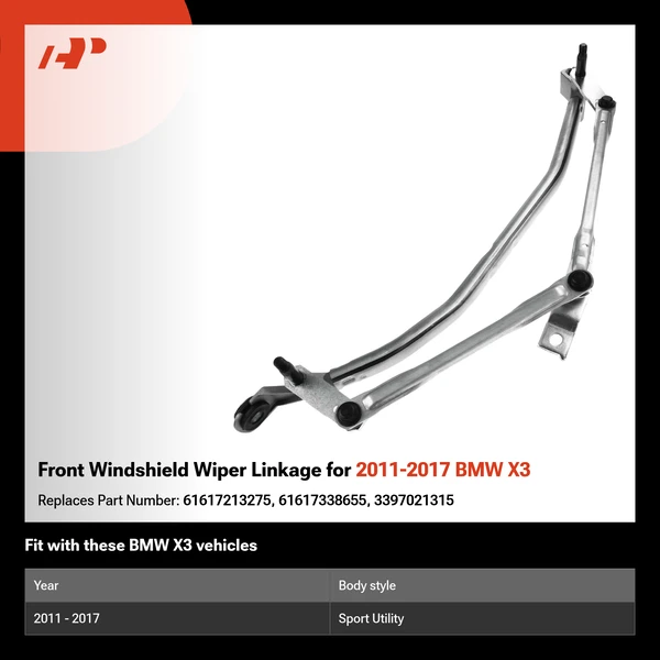 Front Windshield Wiper Linkage for 2011-2017 BMW X3