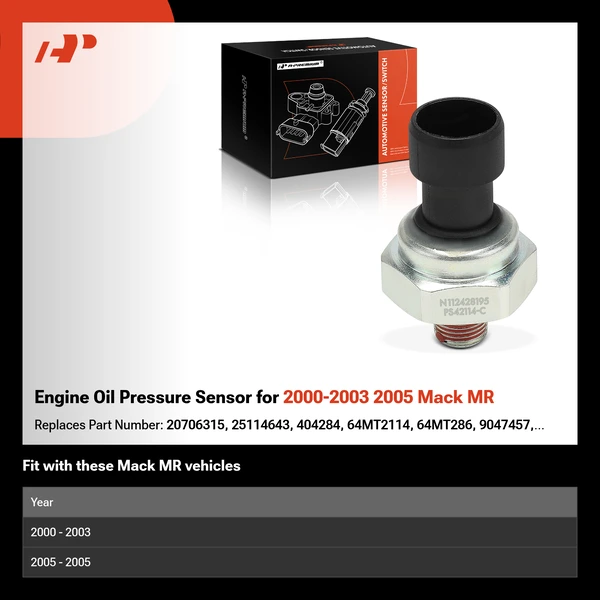 Engine Oil Pressure Sensor for 2000-2003 2005 Mack MR