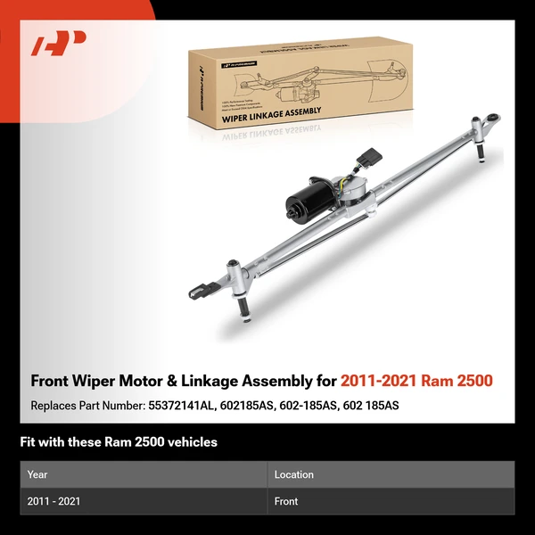 Front Wiper Motor & Linkage Assembly for 2011-2021 Ram 2500