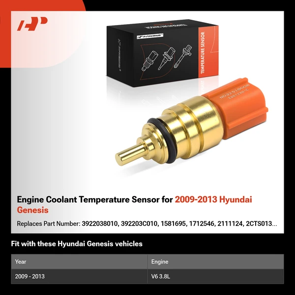 Engine Coolant Temperature Sensor for 2009-2013 Hyundai Genesis