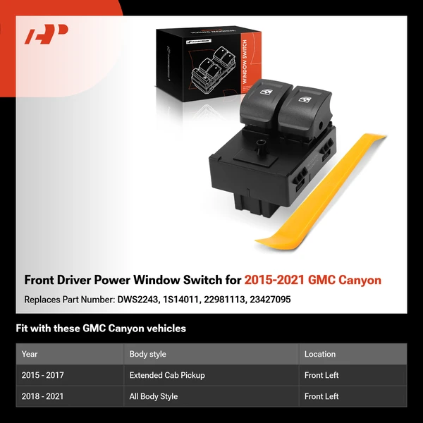 Front Driver Power Window Switch for 2015-2021 GMC Canyon