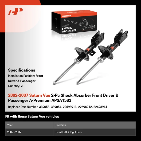 2002-2007 Saturn Vue 2-Pc Shock Absorber Front Driver & Passenger A-Premium APSA1583