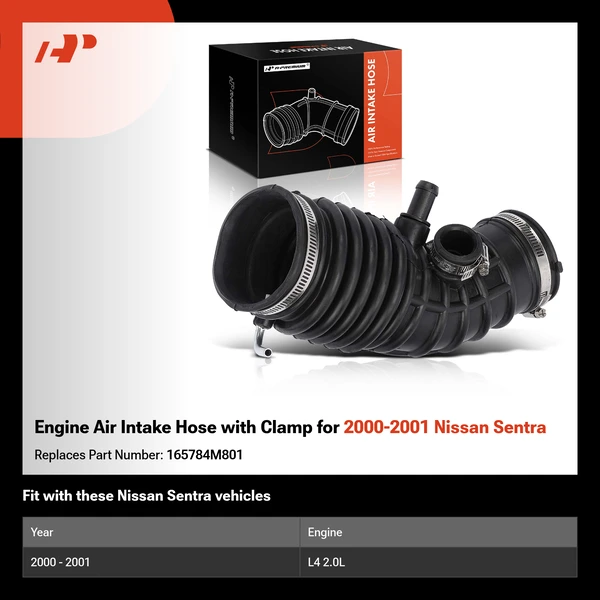 Engine Air Intake Hose with Clamp for 2000-2001 Nissan Sentra