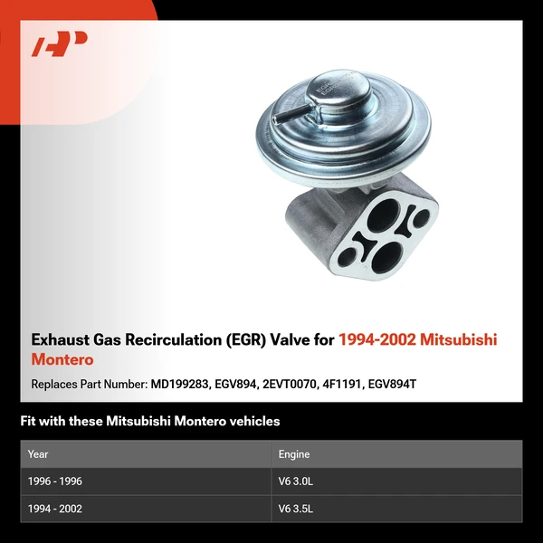 Exhaust Gas Recirculation (EGR) Valve for 1994-2002 Mitsubishi Montero