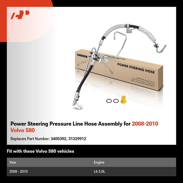 Power Steering Pressure Line Hose Assembly for 2008-2010 Volvo S80