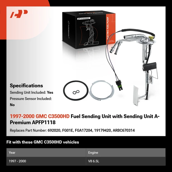 1997-2000 GMC C3500HD Fuel Sending Unit with Sending Unit A-Premium APFP1118