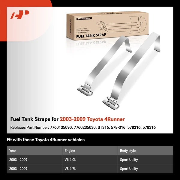 Fuel Tank Straps for 2003-2009 Toyota 4Runner