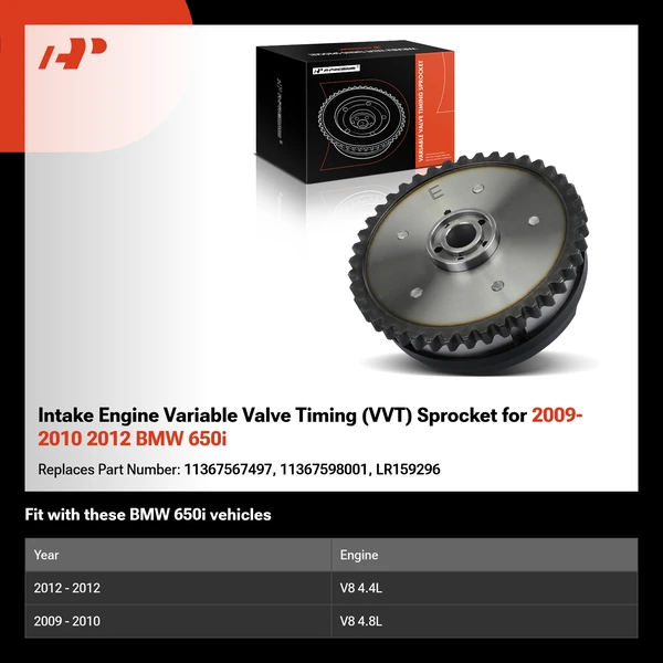 Intake Engine Variable Valve Timing (VVT) Sprocket for 2009-2010 2012 BMW 650i