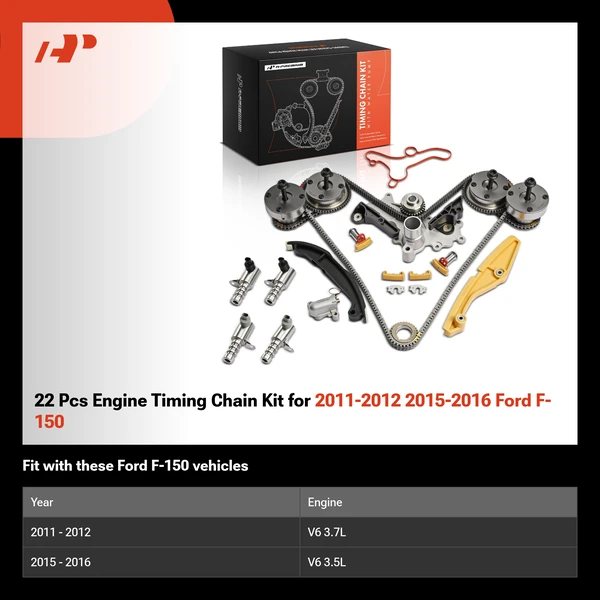 22 Pcs Engine Timing Chain Kit for 2011-2012 2015-2016 Ford F-150