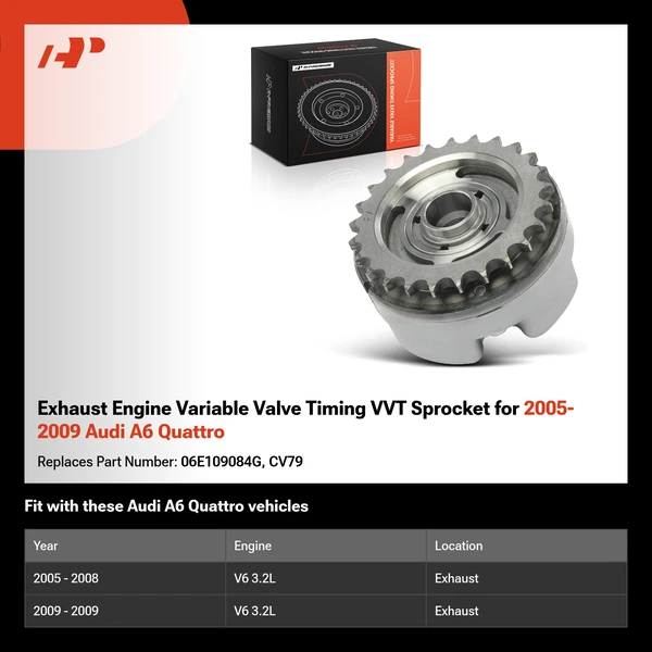 Exhaust Engine Variable Valve Timing VVT Sprocket for 2005-2009 Audi A6 Quattro