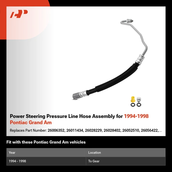 Power Steering Pressure Line Hose Assembly for 1994-1998 Pontiac Grand Am
