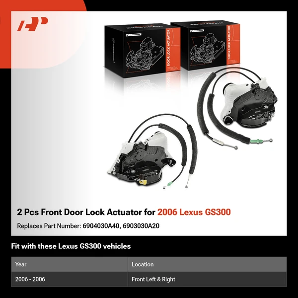 2 Pcs Front Door Lock Actuator for 2006 Lexus GS300