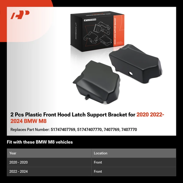 2 Pcs Plastic Front Hood Latch Support Bracket for 2020 2022-2024 BMW M8