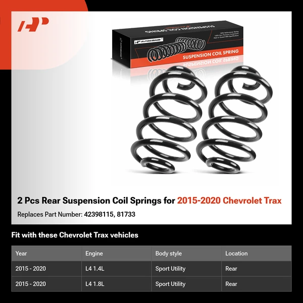 2 Pcs Rear Suspension Coil Springs for 2015-2020 Chevrolet Trax