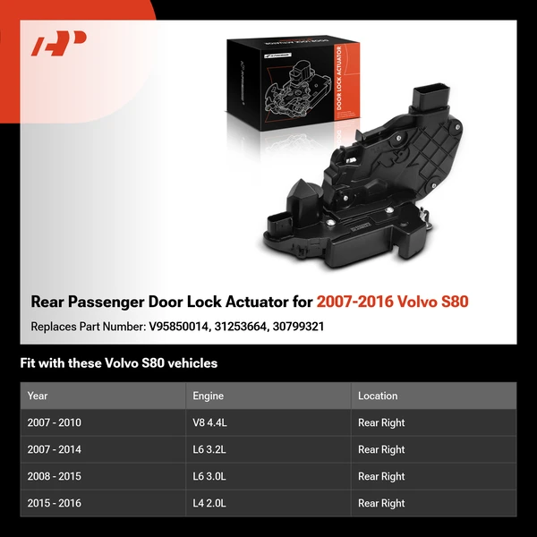 Rear Passenger Door Lock Actuator for 2007-2016 Volvo S80