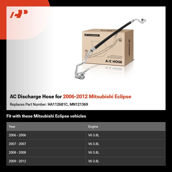 AC Discharge Hose for 2006-2012 Mitsubishi Eclipse