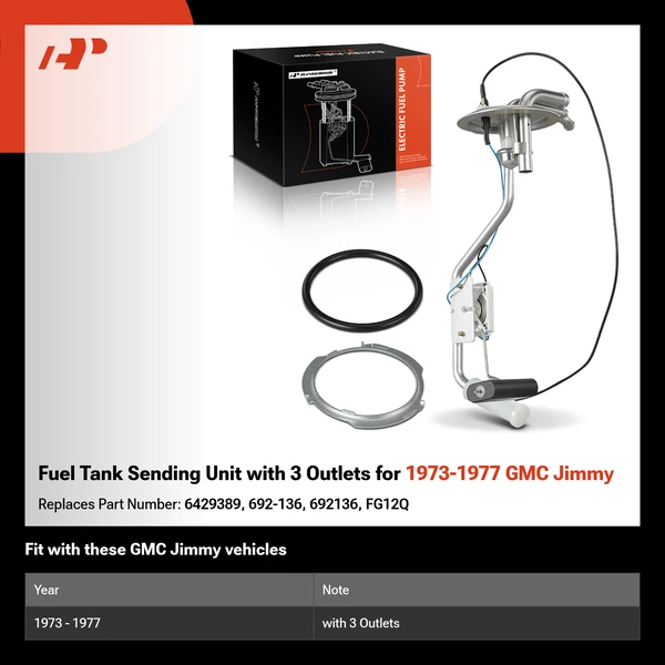 Fuel Tank Sending Unit with 3 Outlets for 1973-1977 GMC Jimmy