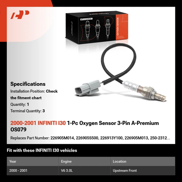 2000-2001 INFINITI I30 1-Pc Oxygen Sensor 3-Pin A-Premium OS079