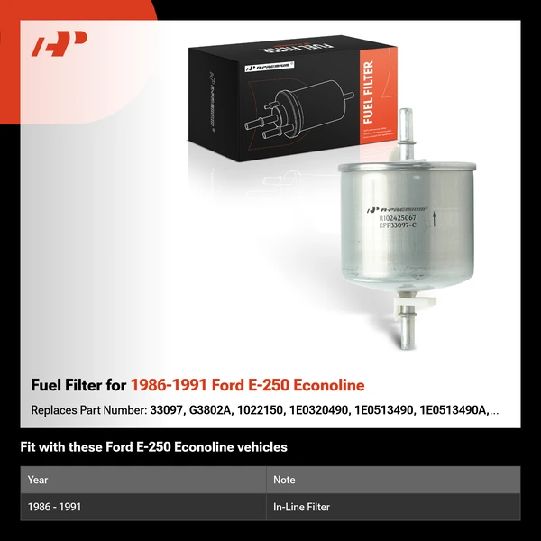 Fuel Filter for 1986-1991 Ford E-250 Econoline