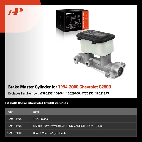 Brake Master Cylinder for 1994-2000 Chevrolet C2500