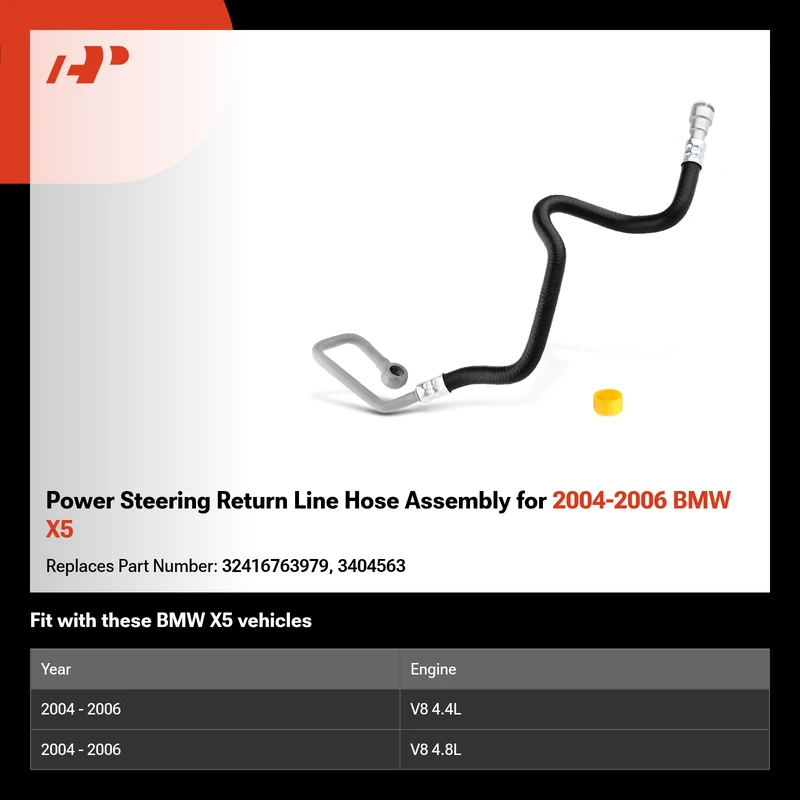 Power Steering Return Line Hose Assembly for 2004-2006 BMW X5