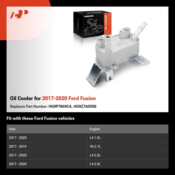 Oil Cooler for 2017-2020 Ford Fusion