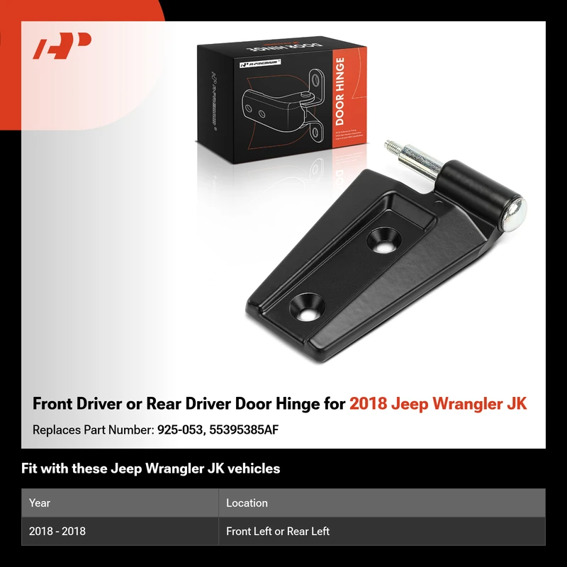 Front Driver or Rear Driver Door Hinge for 2018 Jeep Wrangler JK