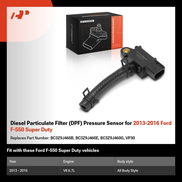 Diesel Particulate Filter (DPF) Pressure Sensor for 2013-2016 Ford F-550 Super Duty