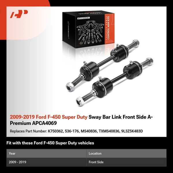 2009-2019 Ford F-450 Super Duty Sway Bar Link Front Side A-Premium APCA4069