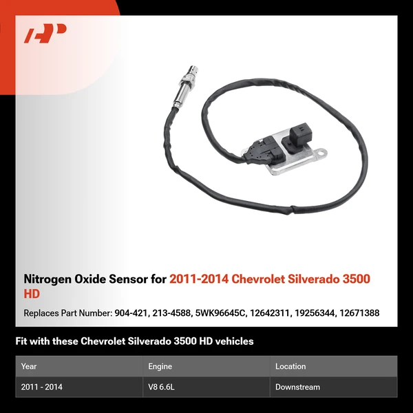 Nitrogen Oxide Sensor for 2011-2014 Chevrolet Silverado 3500 HD