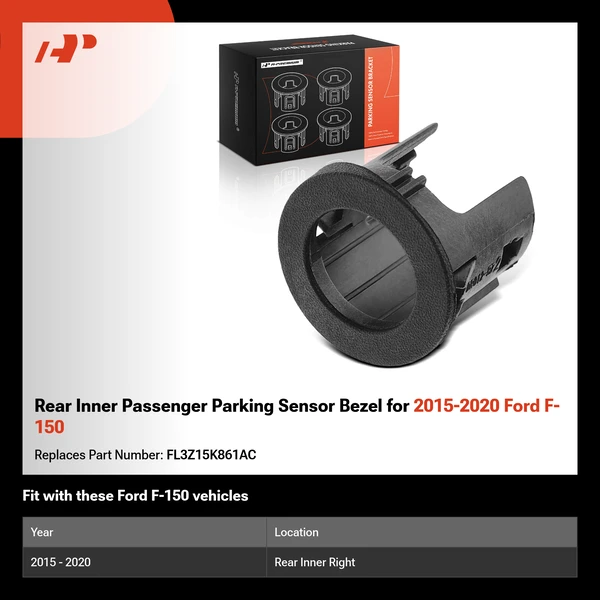 Rear Inner Passenger Parking Sensor Bezel for 2015-2020 Ford F-150