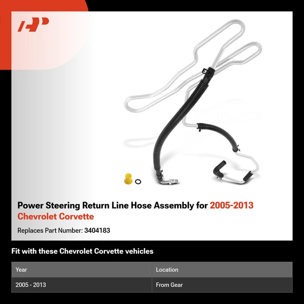 Power Steering Return Line Hose Assembly for 2005-2013 Chevrolet Corvette
